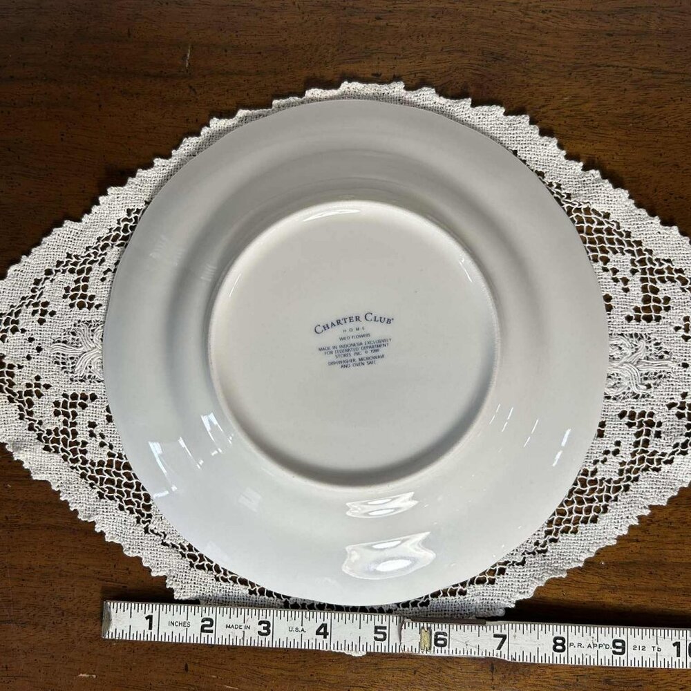 Charter Club Wild Flowers purple iris porcelain salad plate - Picture 6 of 6